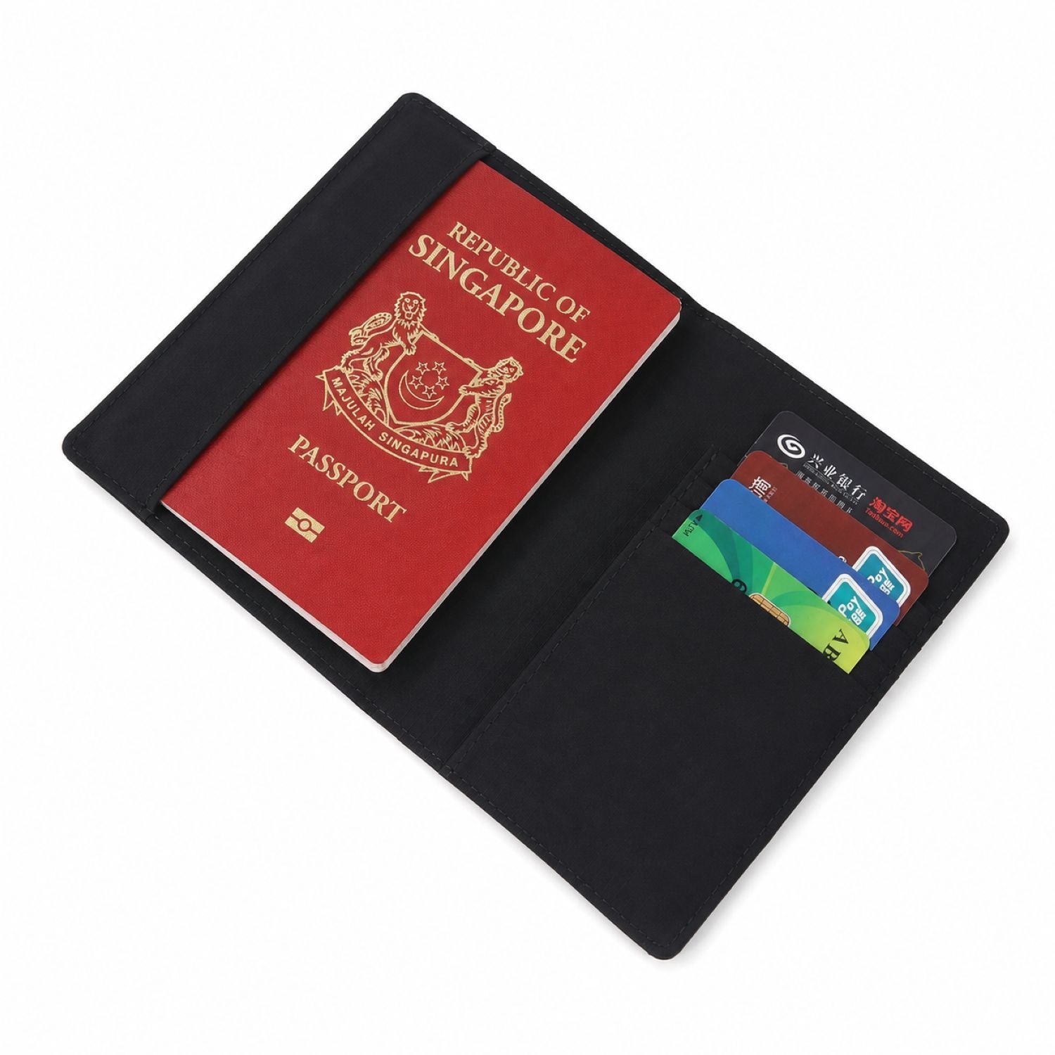 Crossing Waterproof Checked Nylon Passport Cover RFID - Black