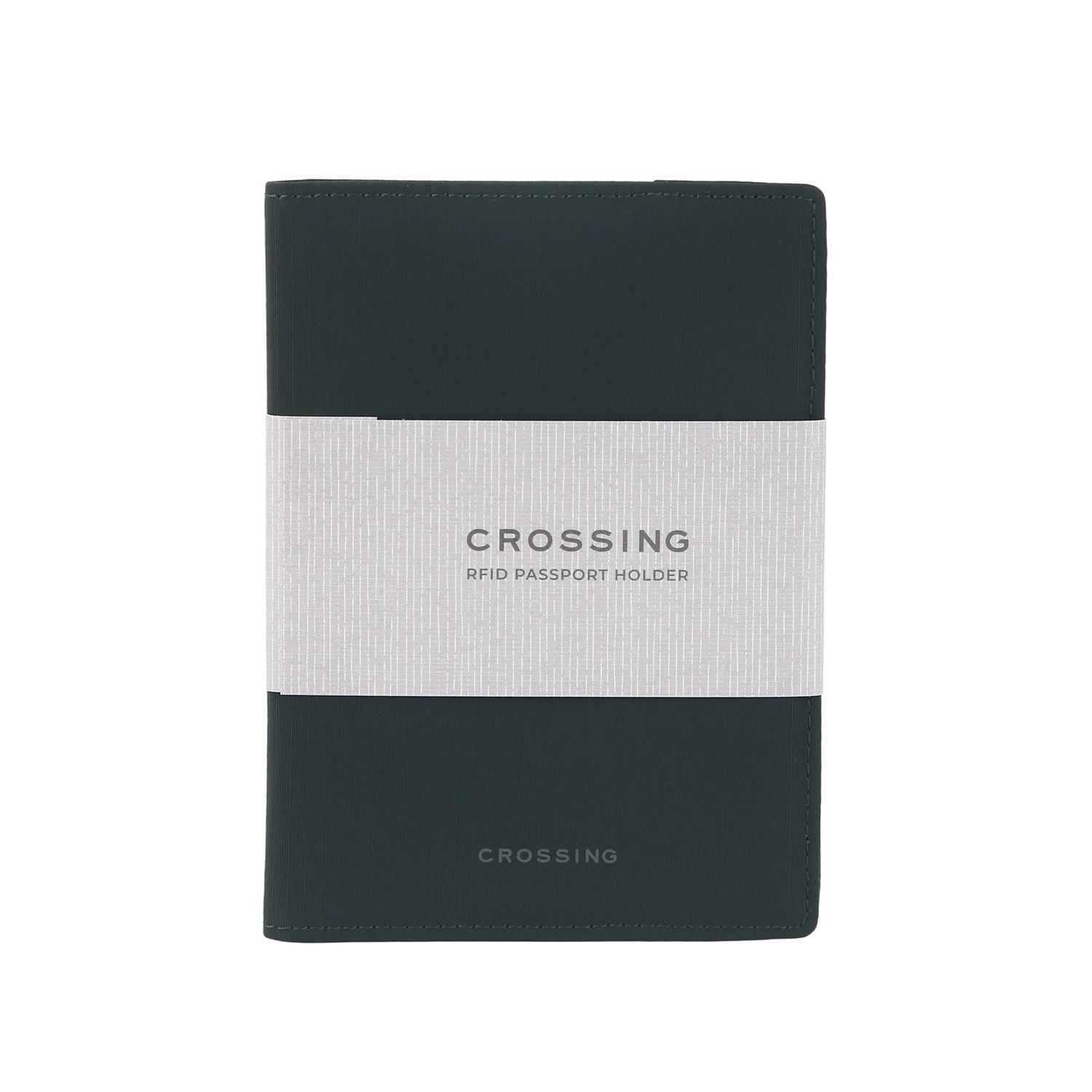 Crossing Waterproof Checked Nylon Passport Cover RFID - Forest Green