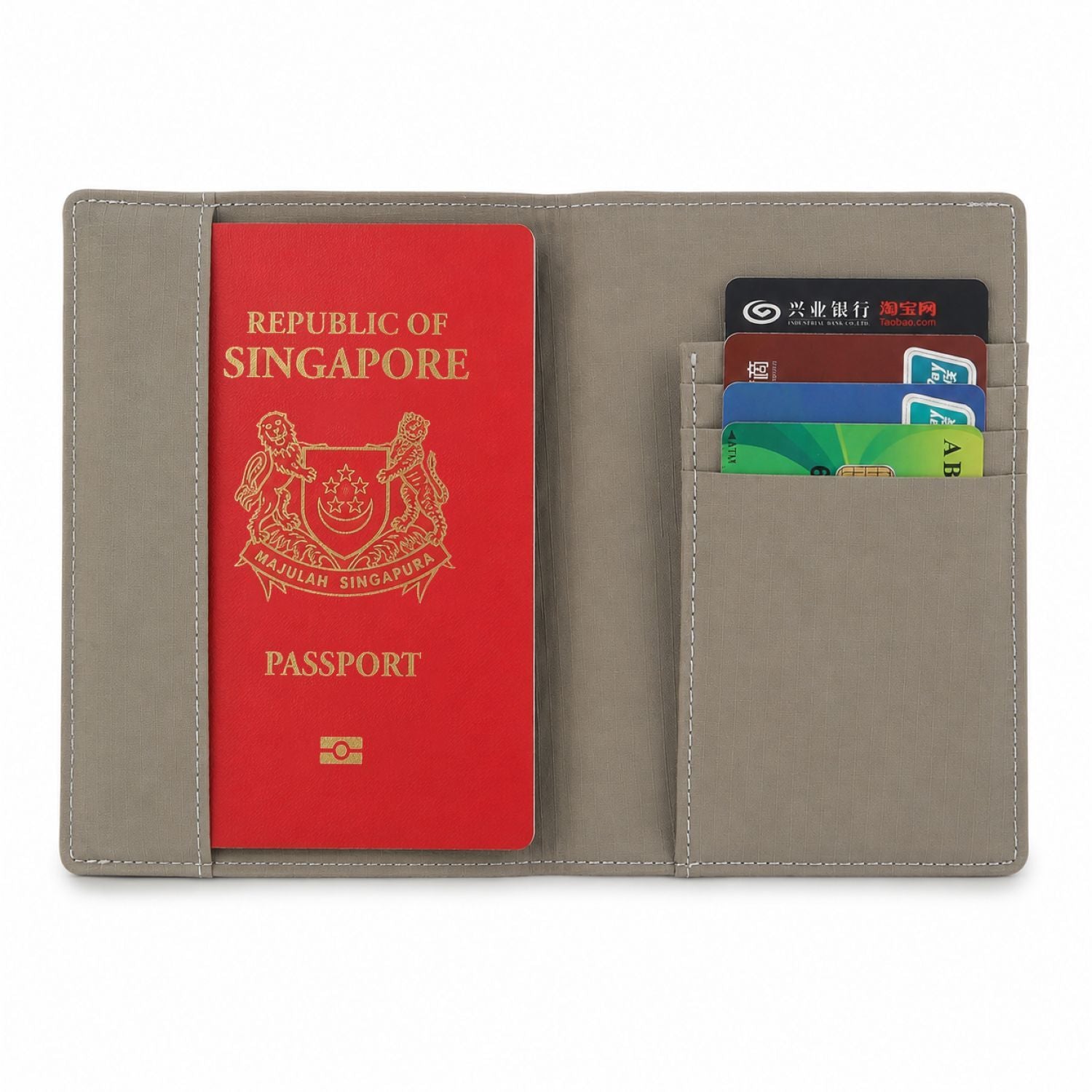 Crossing Waterproof Checked Nylon Passport Cover RFID - Grey