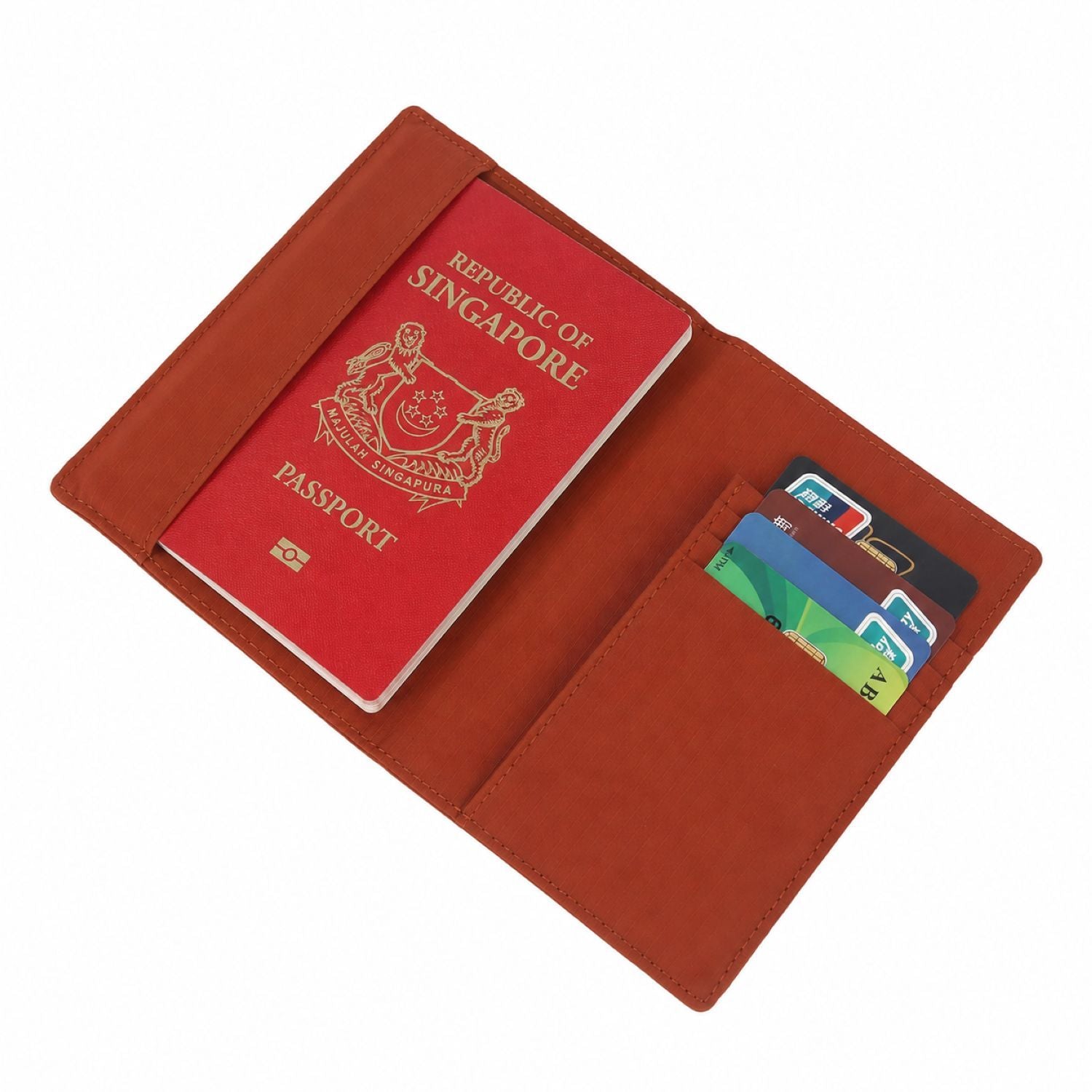 Crossing Waterproof Checked Nylon Passport Cover RFID - Rust