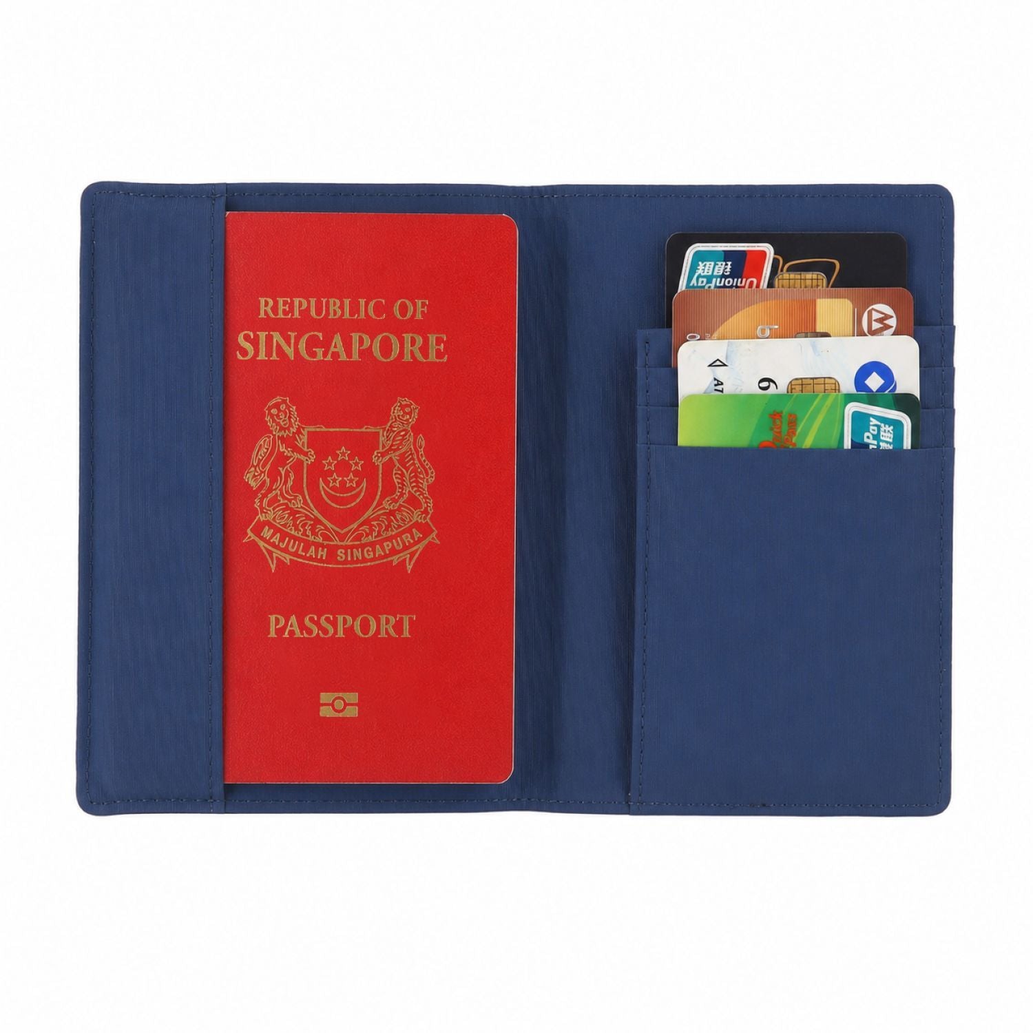 Crossing Waterproof Checked Nylon Passport Cover RFID - Smoke Blue