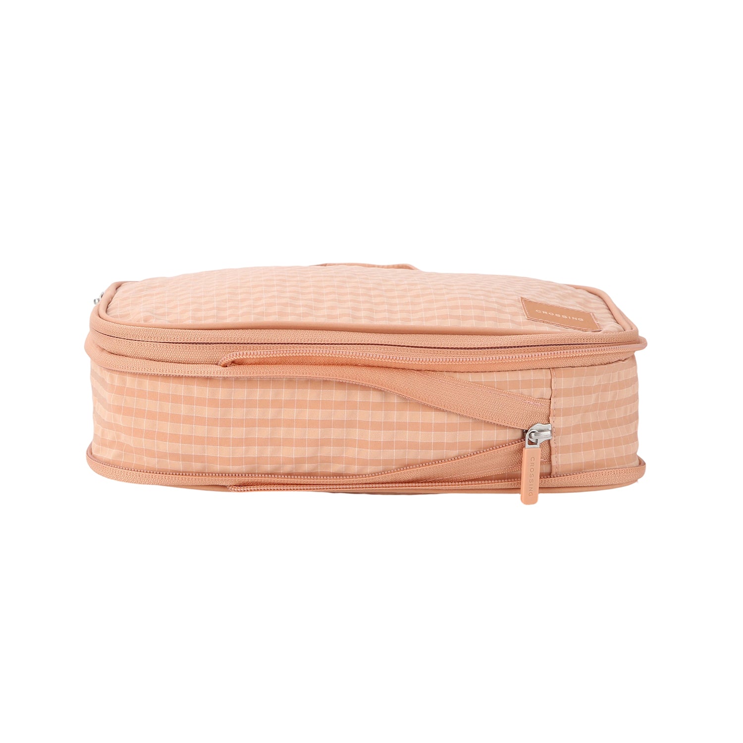 Crossing Waterproof Rayon Checked Compression Packing Cube Set (2-Piece Set) - Coral