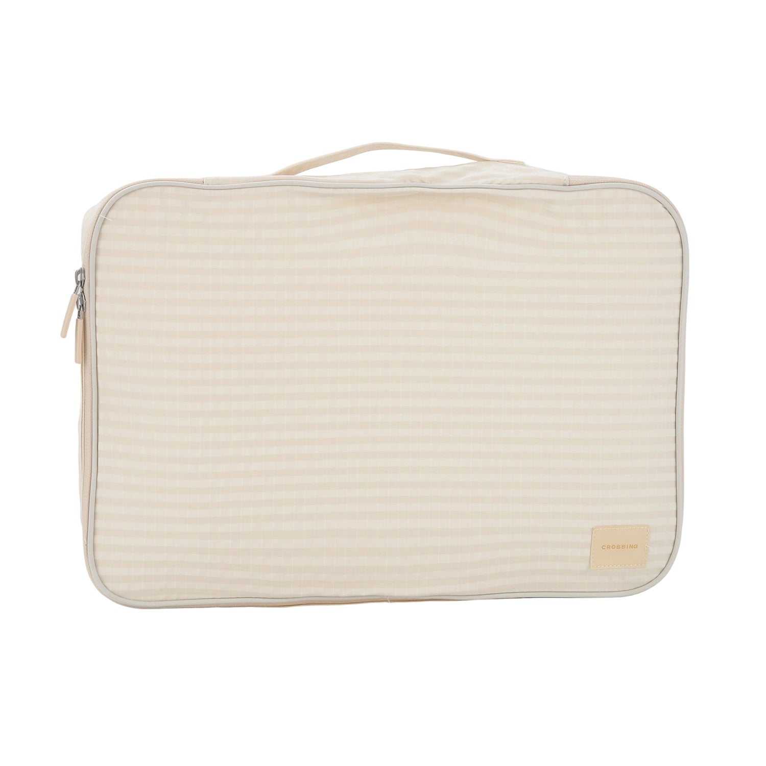 Crossing Waterproof Rayon Checked Packing Cube Set (2-Piece Set) - Beige