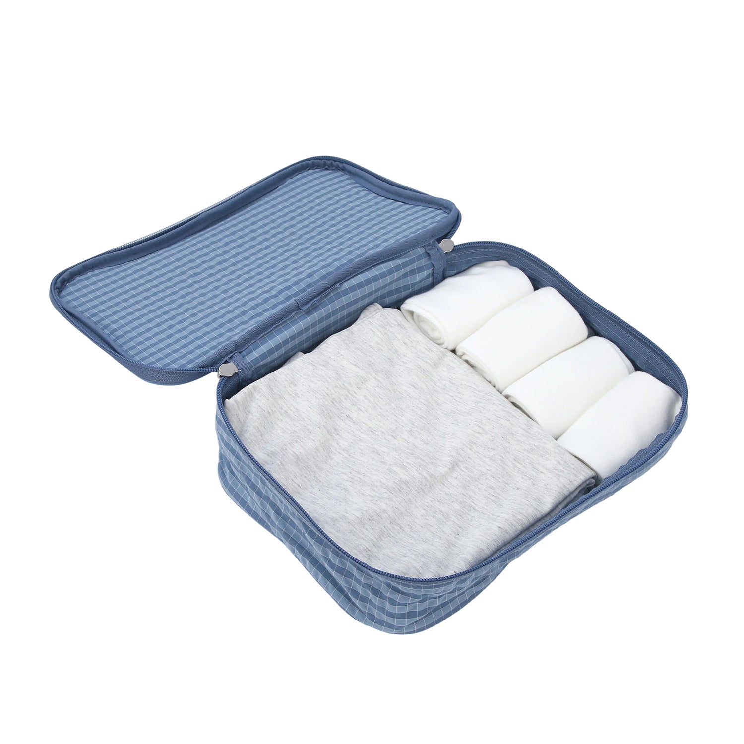 Crossing Waterproof Rayon Checked Packing Cube Set (2-Piece Set) - Blue