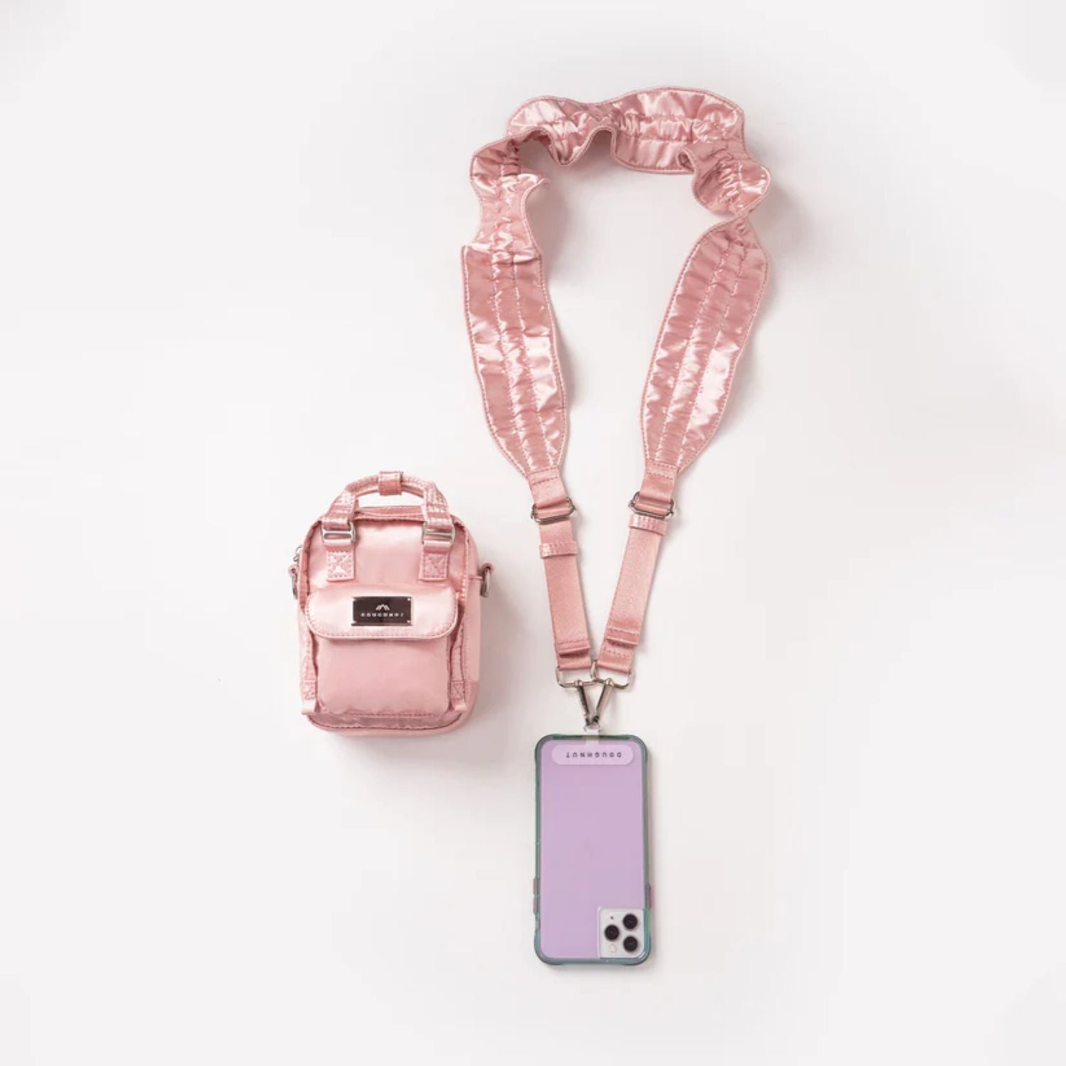 Doughnut Macaroon Tiny Girlitude Series Crossbody Bag - Rose