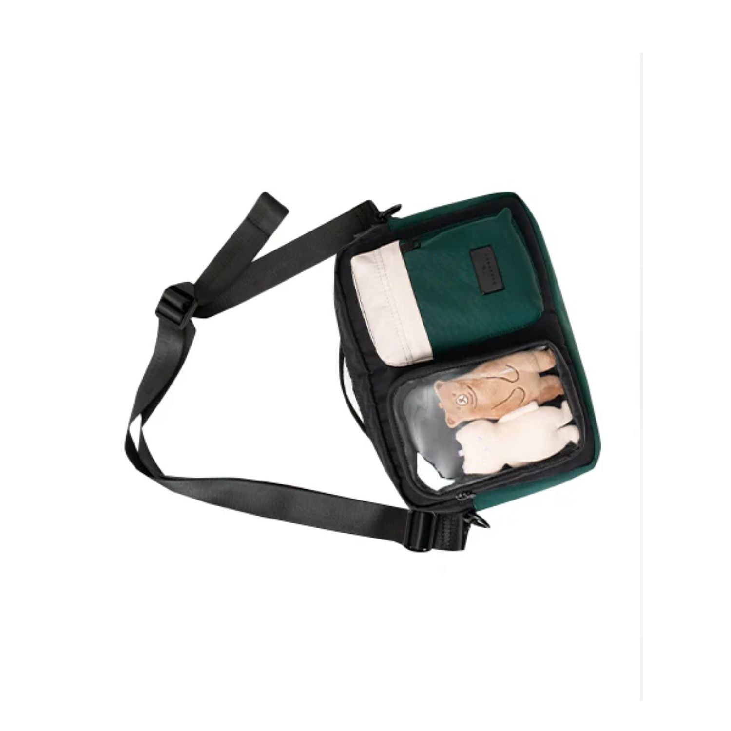 Doughnut Satchel Lucent Series Crossbody Bag - Black X Slate Green