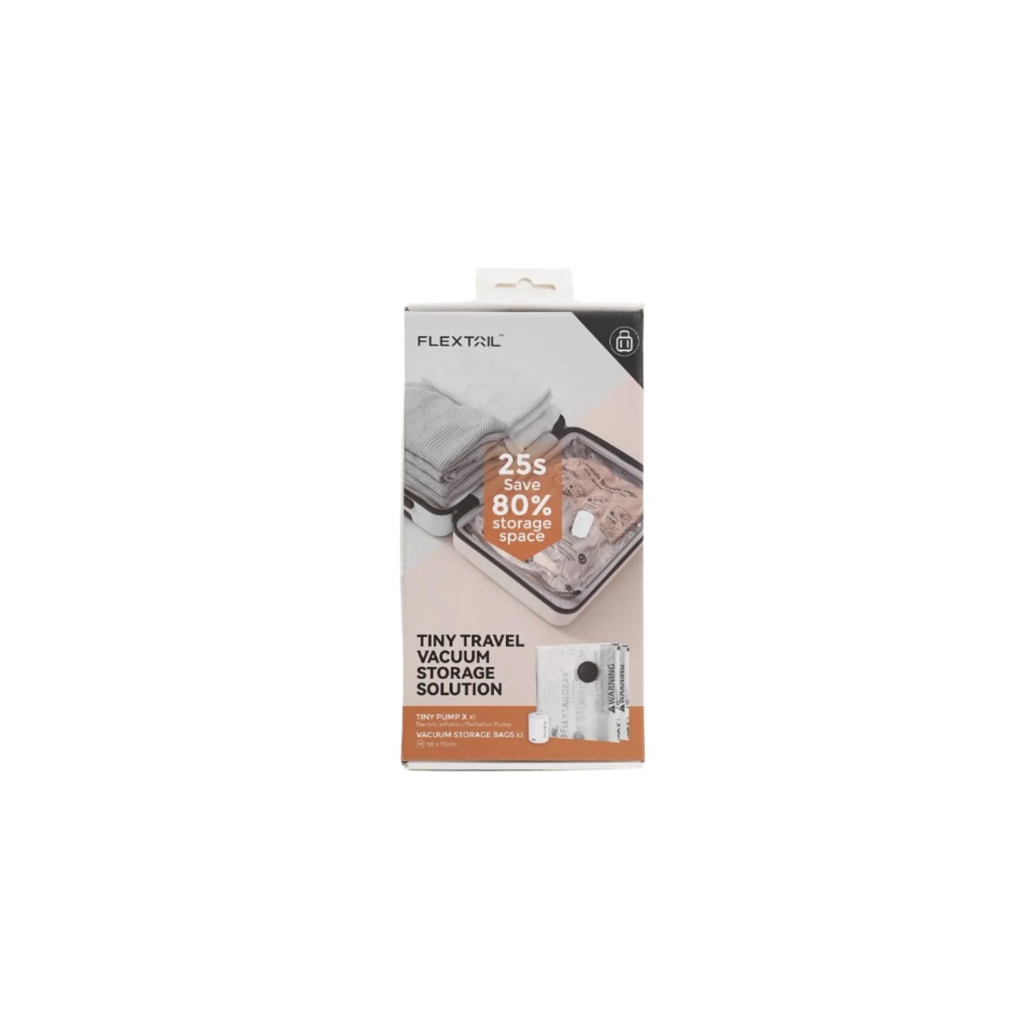 Flextail Bundle Set (Tiny Pump X (White) + 2 Medium Size Vacuum Storage Bag)