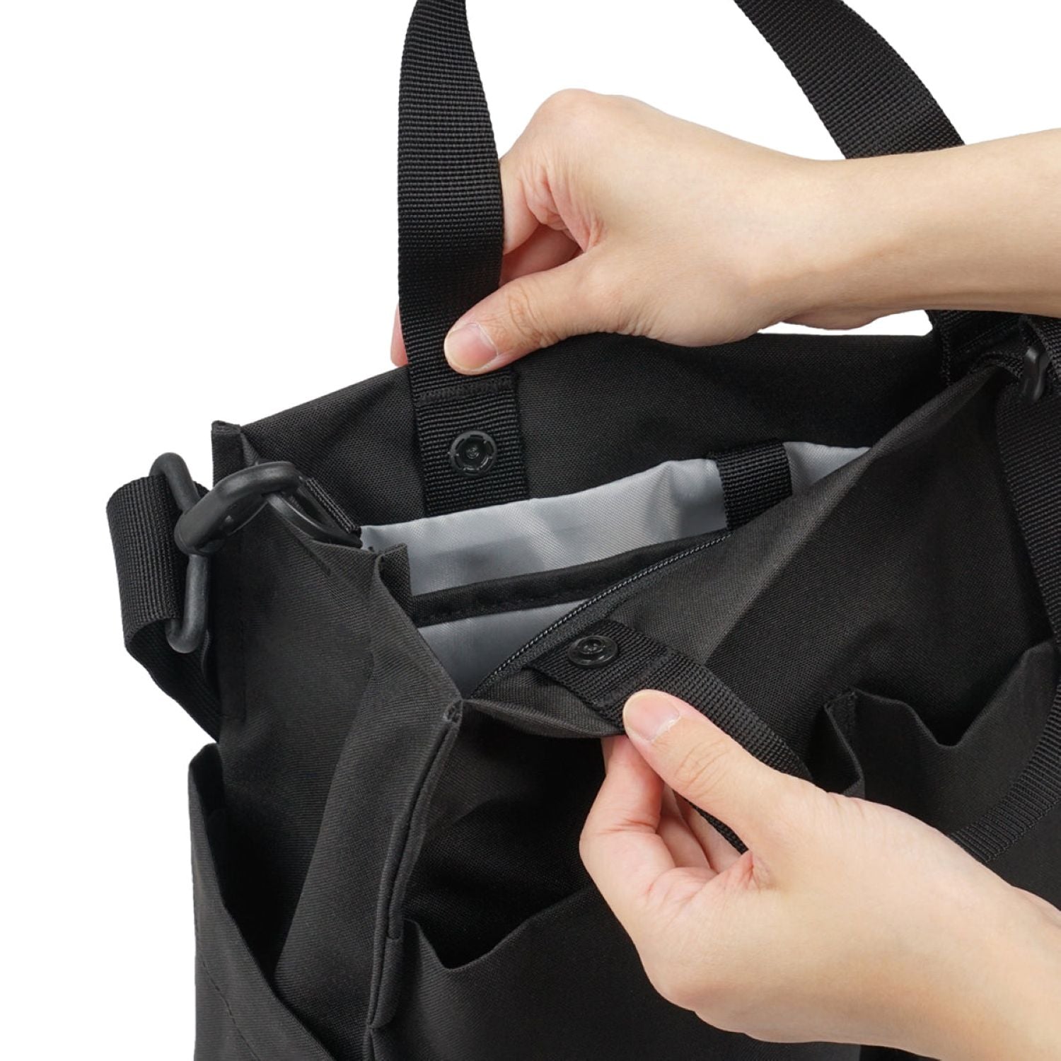 Hellolulu Luke 3 Way Vertical Tote Recycled (Flat Black)