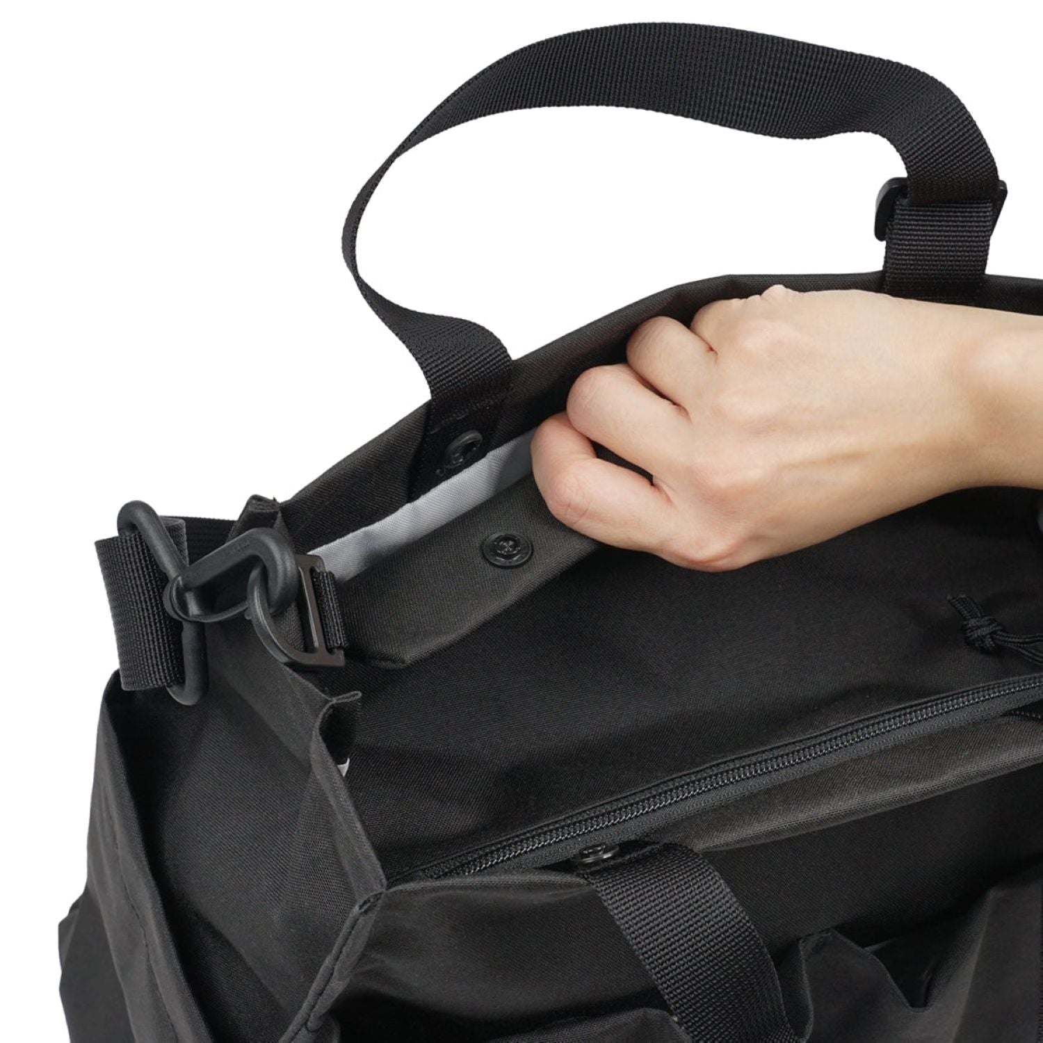 Hellolulu Luke 3 Way Vertical Tote Recycled (Flat Black)