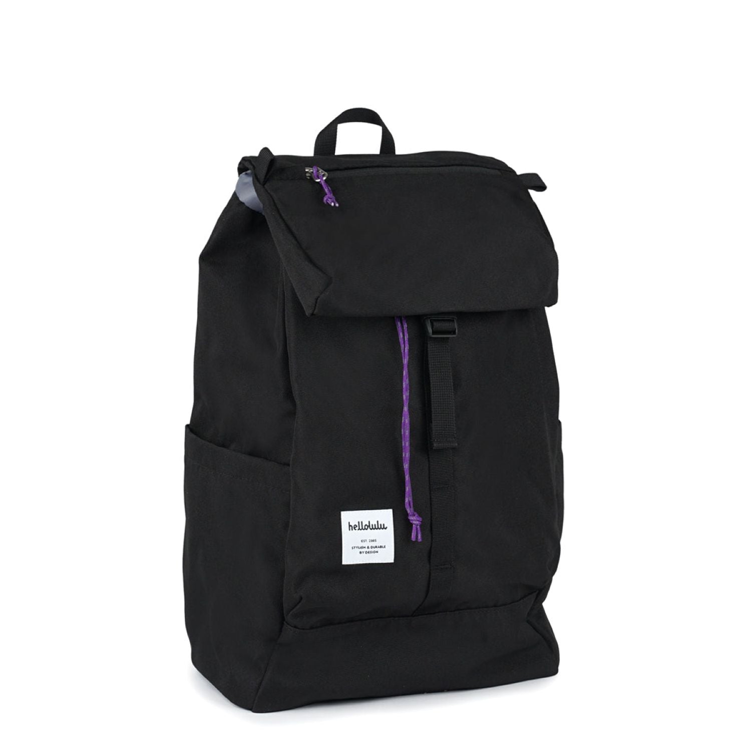 Hellolulu Saro Utility Flap Backpack M (Cool Black)