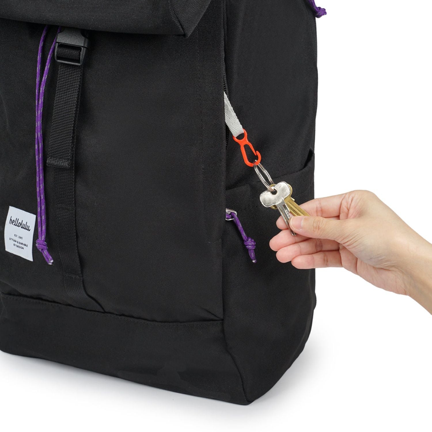 Hellolulu Saro Utility Flap Backpack M (Cool Black)