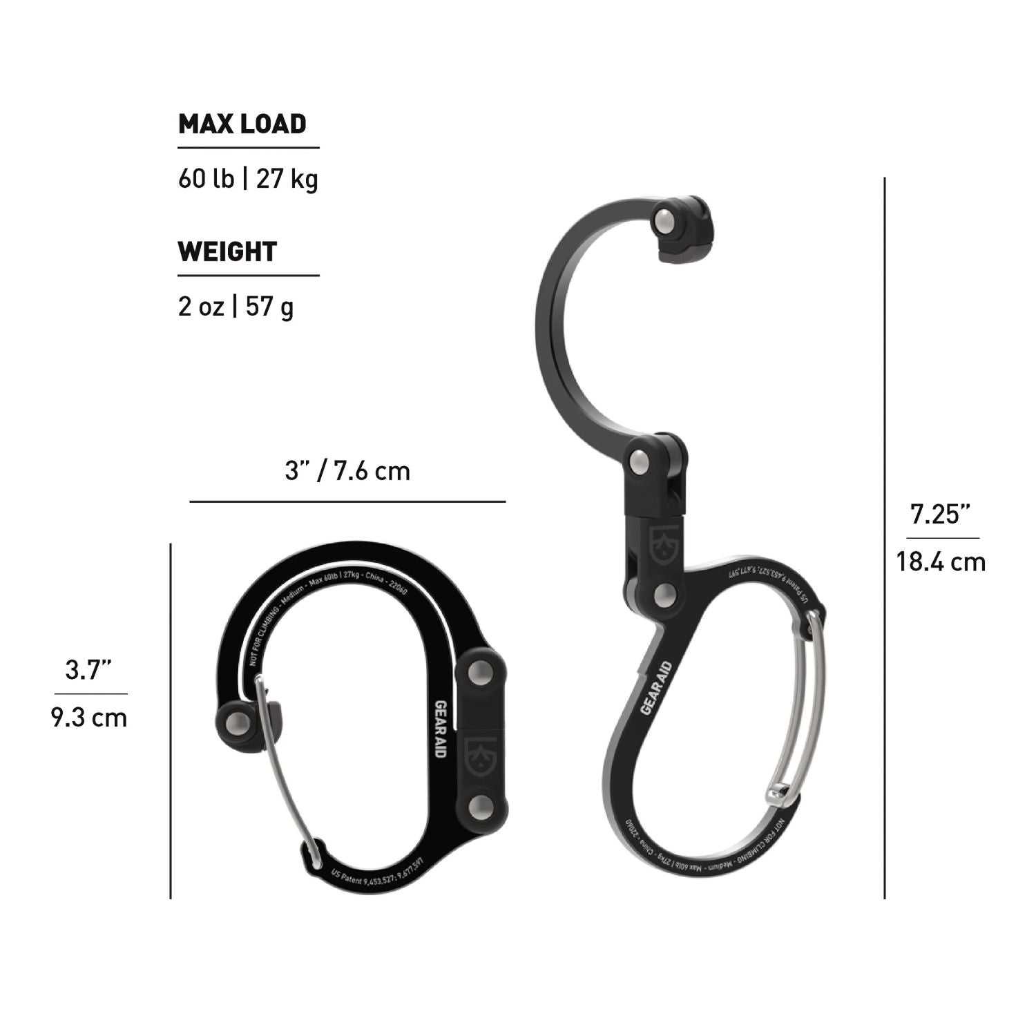Heroclip Carabiner Medium - Black & Blue