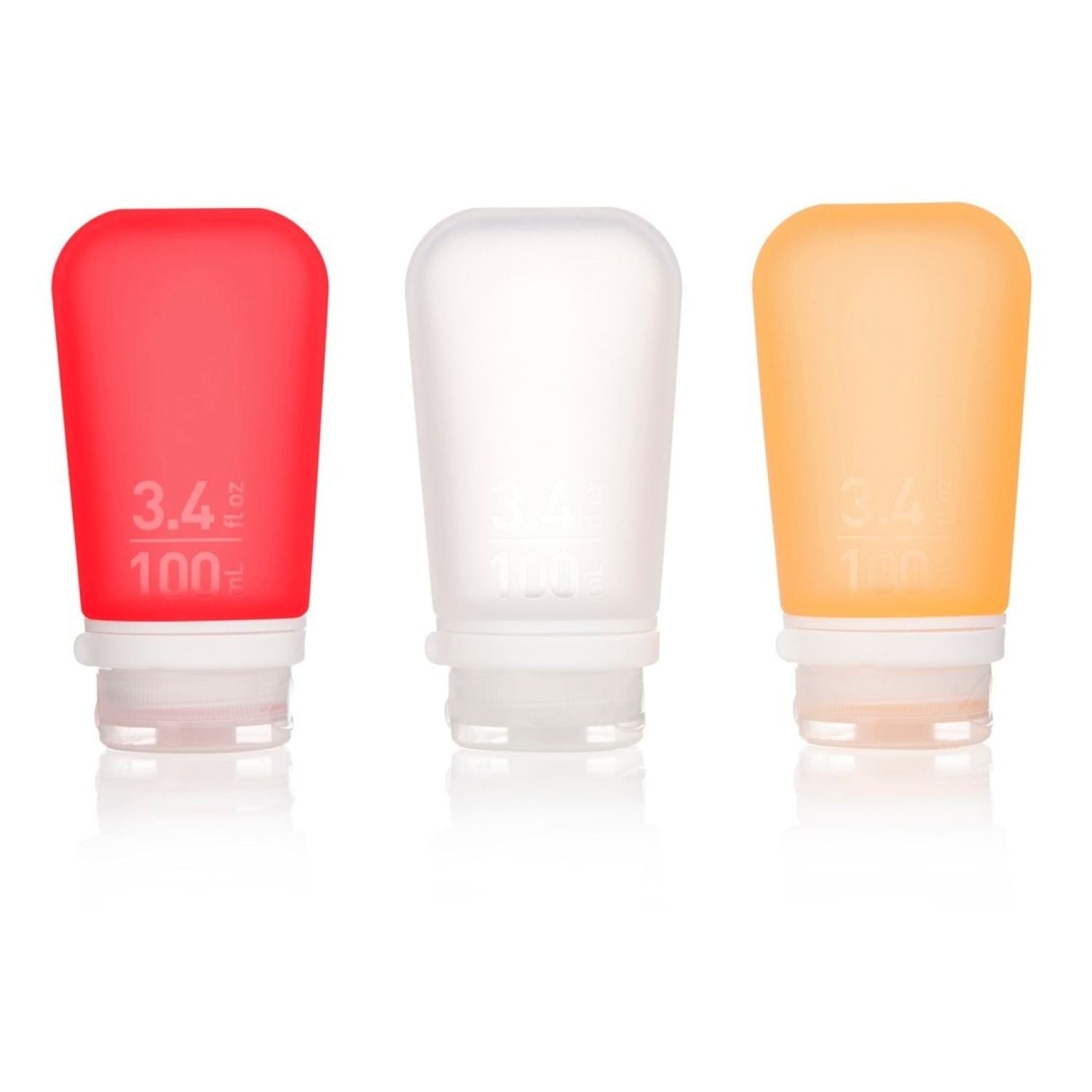 Humangear Large Gotoob Travel Bottle Plus 3.4Oz/100Ml (Clear/Red/Orange)