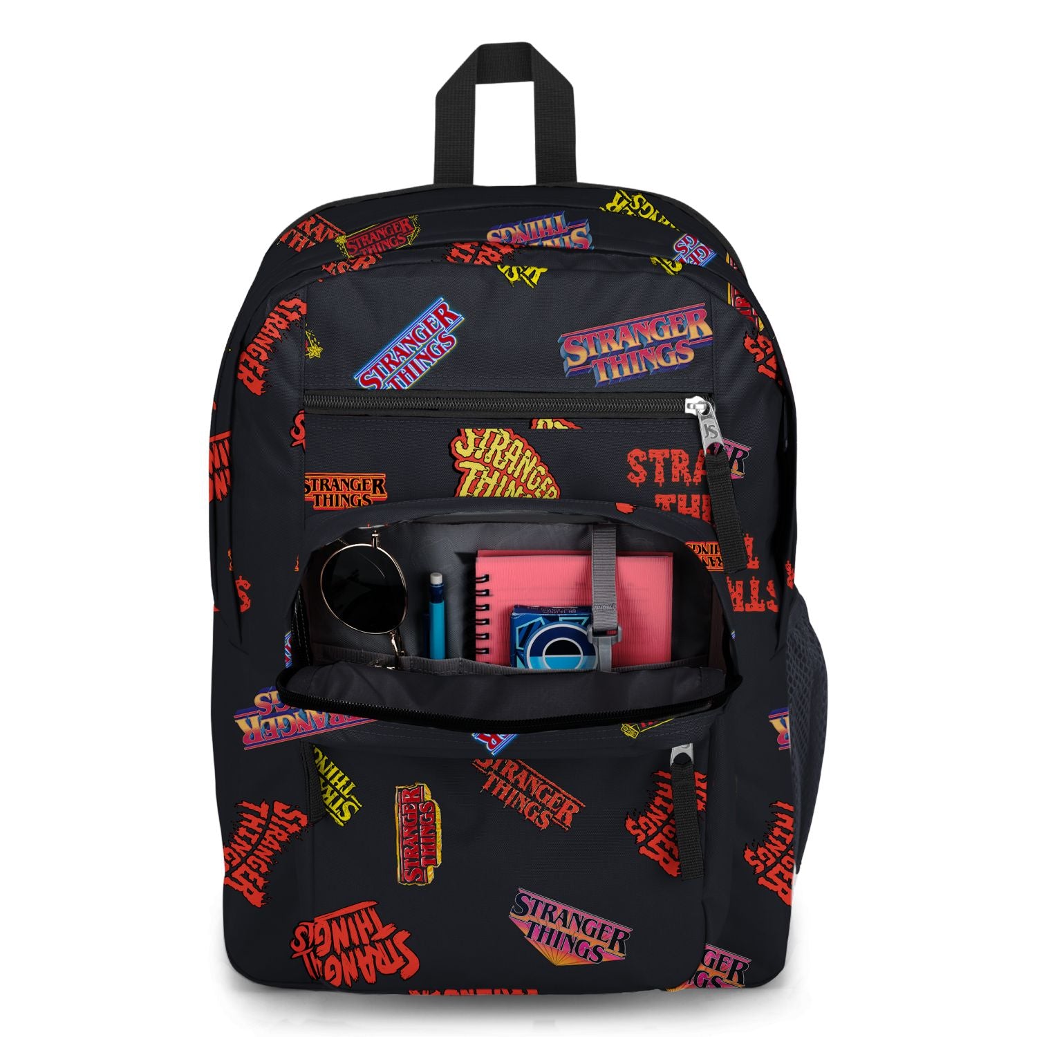 Jansport X Stranger Things Big Student Backpack - Logos (Black/Dk Blue/Red)