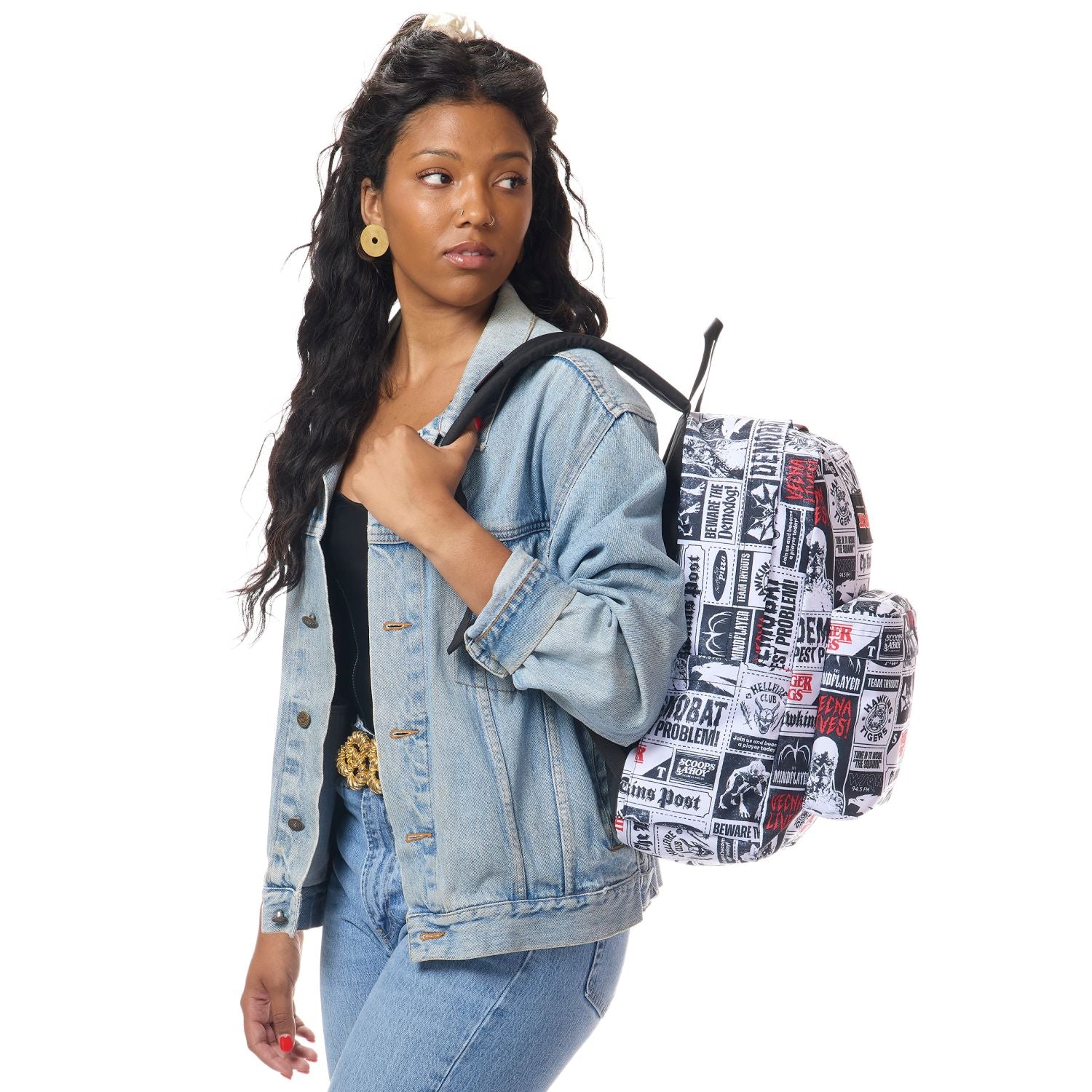 Jansport X Stranger Things Superbreak Plus Backpack - Hawkins Post (White/Black/Red)