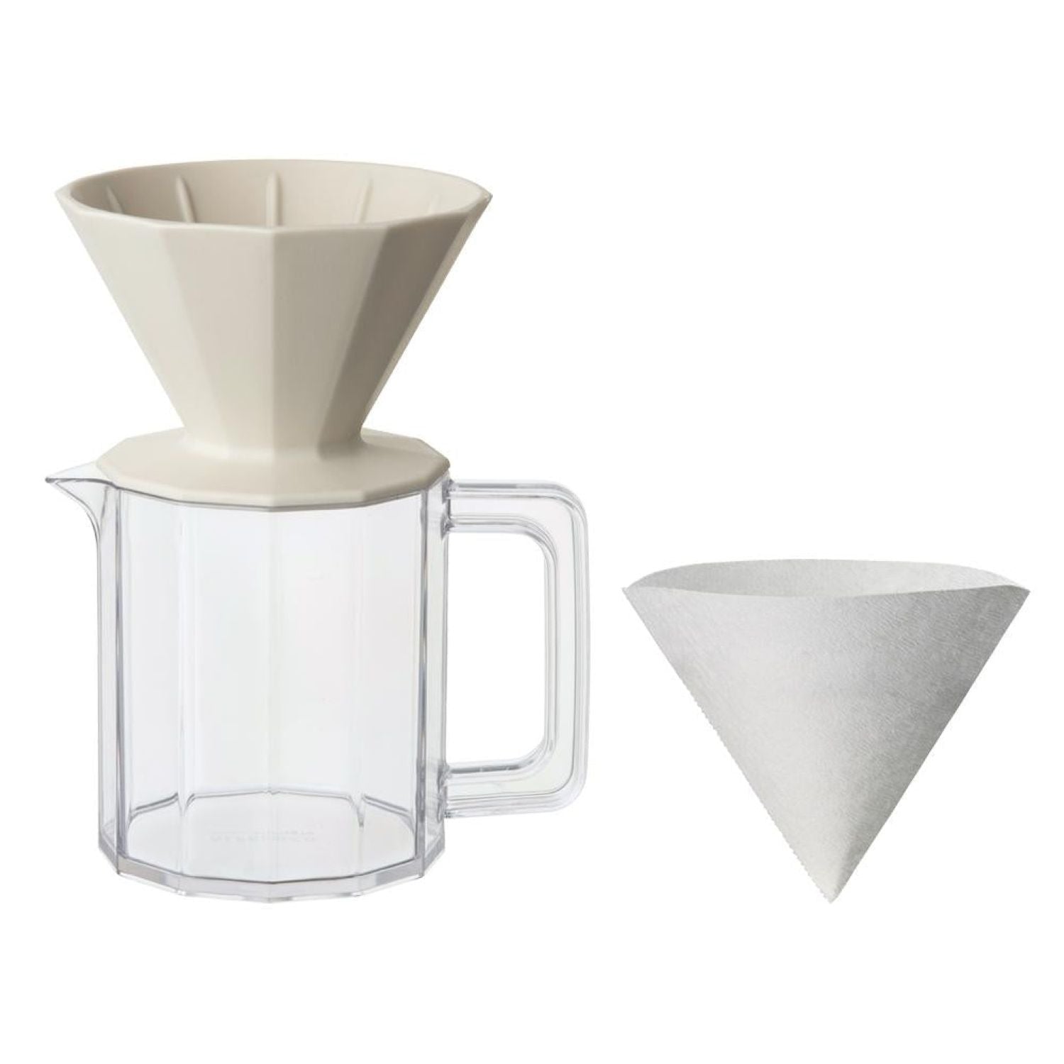 Kinto Alfresco Brewer Jug Set 4 Cups - Beige