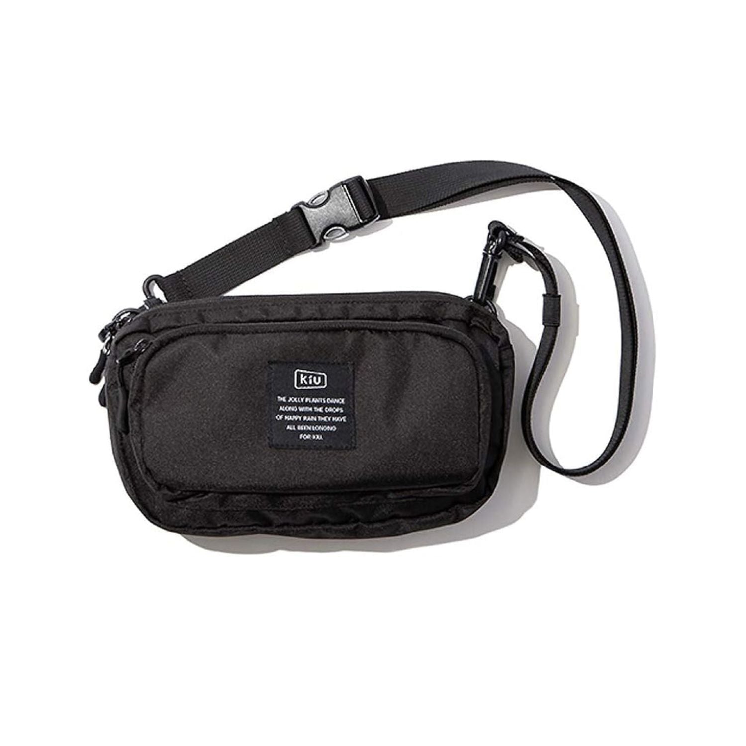 Kiu 300D Front Pocket Mini Shoulder Bag (Black)