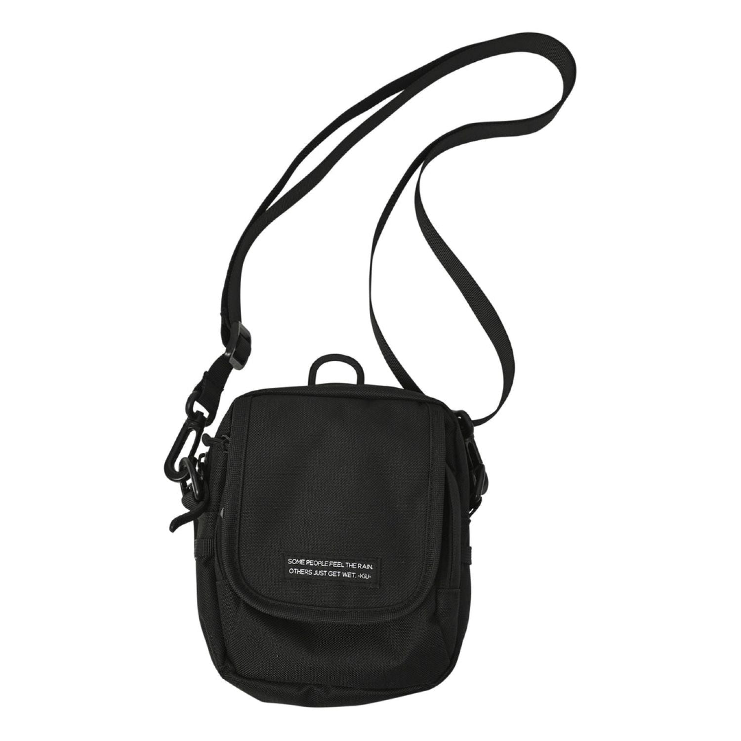 Kiu Water Repellent 600D Flap Pocket Shoulder Bag (Black)