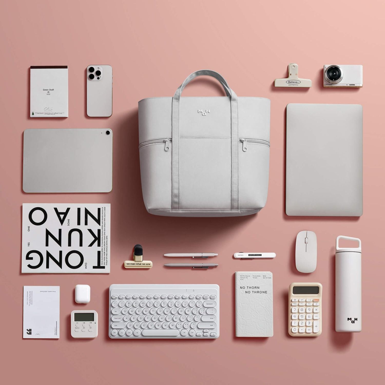 MAH Siro 11L 2Way Tote Bag - Light Grey