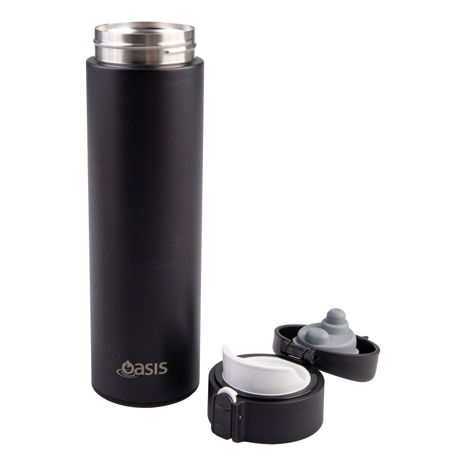 Oasis S/S Flip-Top With Lock Vacuum Flask 480ML - Black