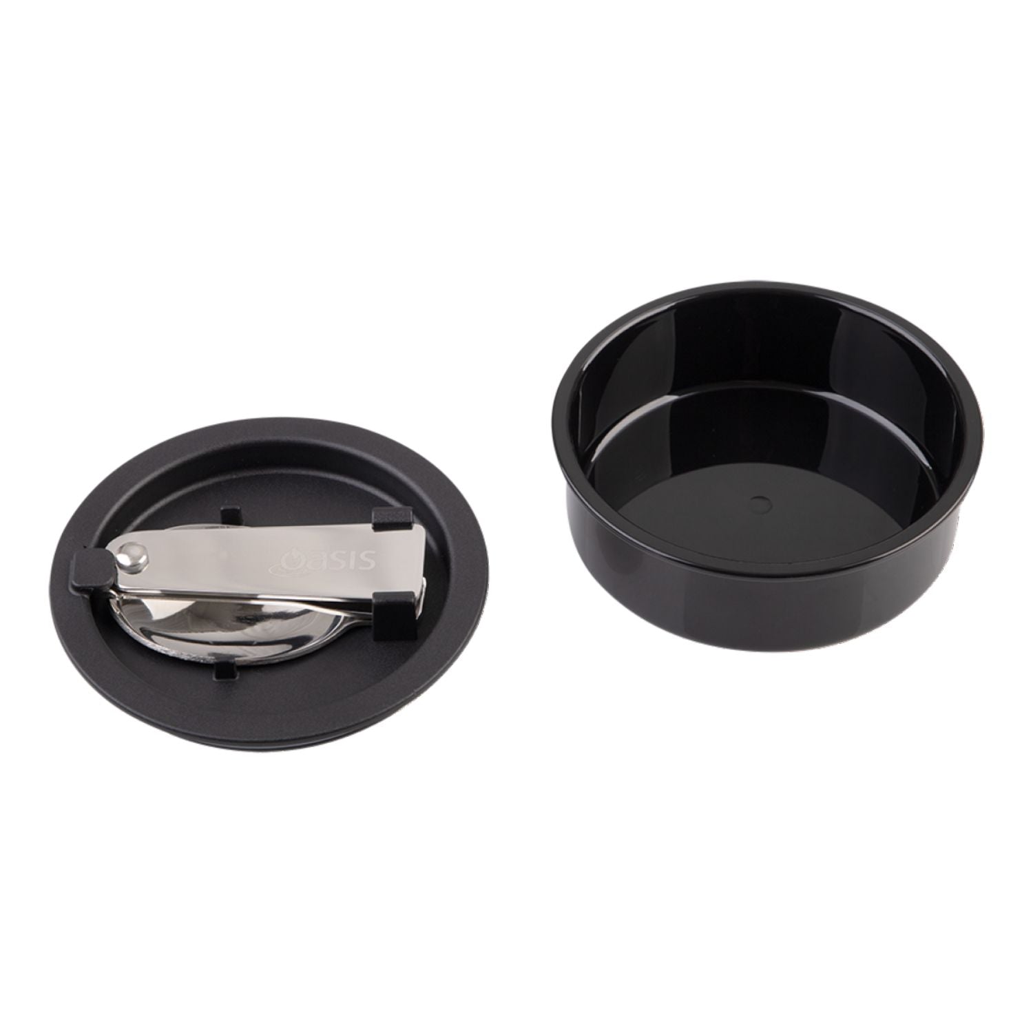 Oasis S/S Insulated Dual Compartment Food Jar W Handle And Spoon 480ML - Alabaster