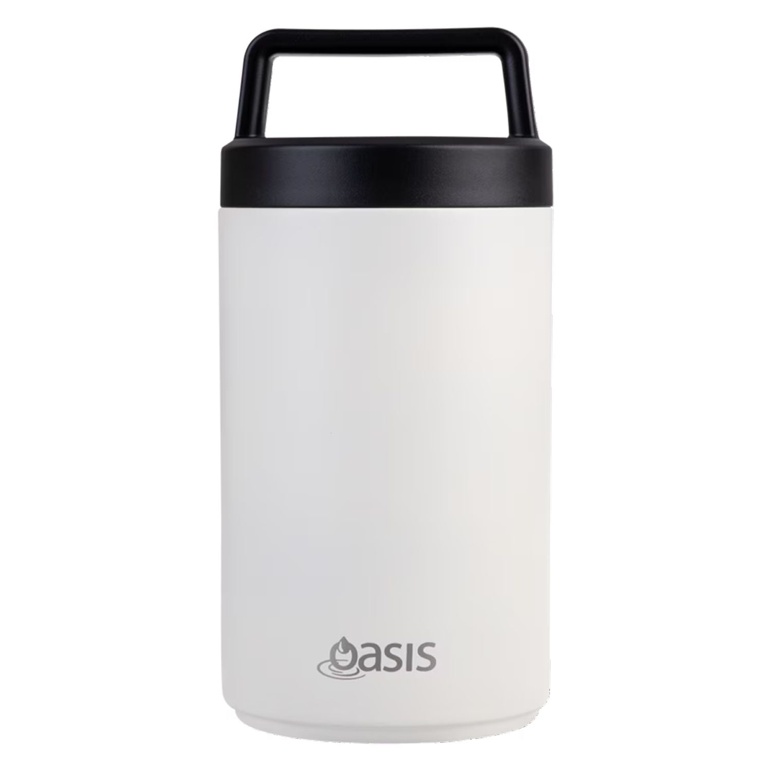 Oasis S/S Insulated Dual Compartment Food Jar W Handle And Spoon 700ML - Alabaster