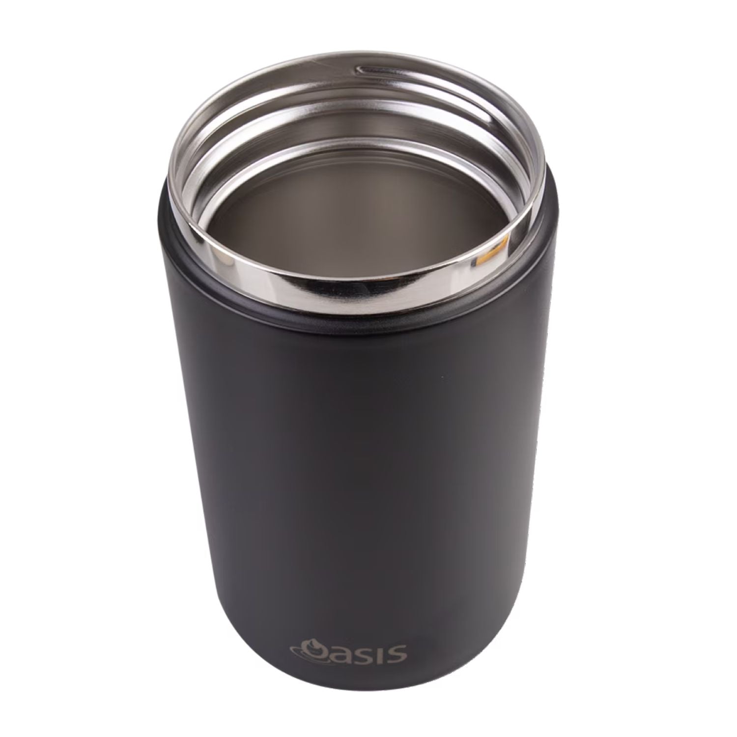 Oasis S/S Insulated Dual Compartment Food Jar W Handle And Spoon 700ML - Black