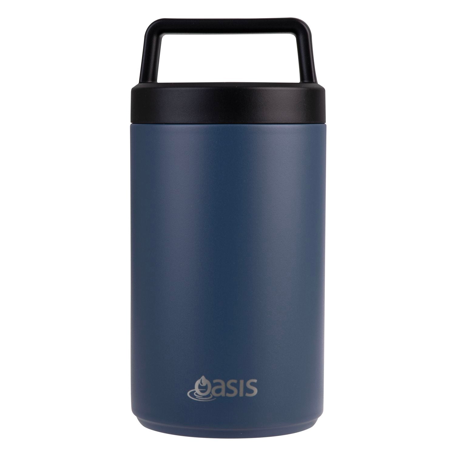 Oasis S/S Insulated Dual Compartment Food Jar W Handle And Spoon 700Ml - Indigo