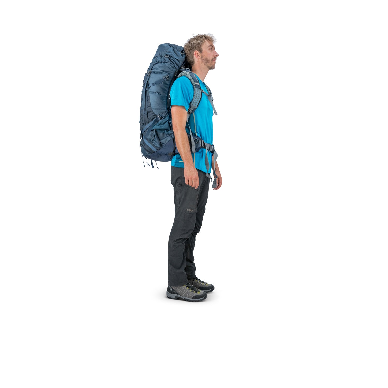 Osprey Atmos AG 65 Backpack with Raincover - Medium - Men's Backpacking (Abyss Grey)