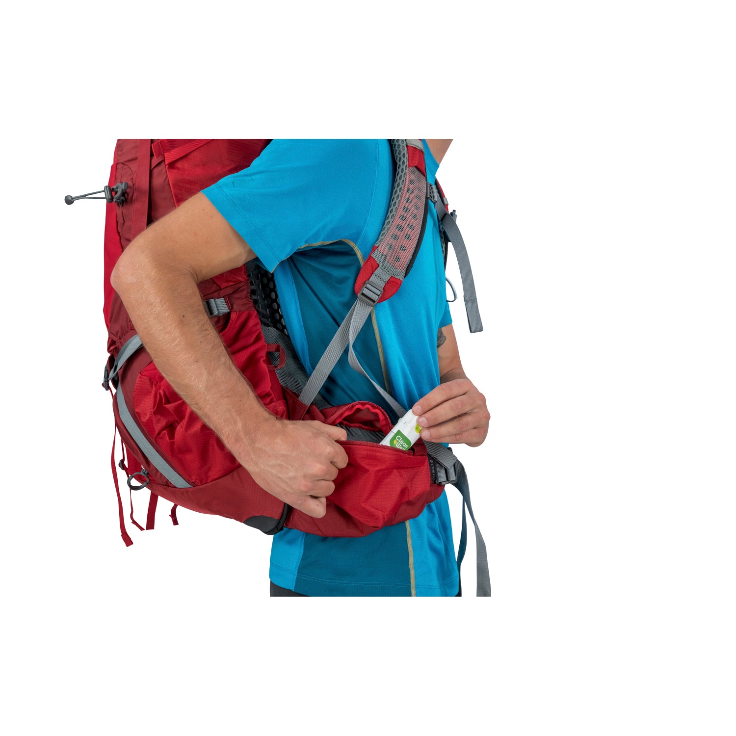 Osprey Atmos AG 65 Backpack with Raincover - Medium - Men's Backpacking (Abyss Grey)