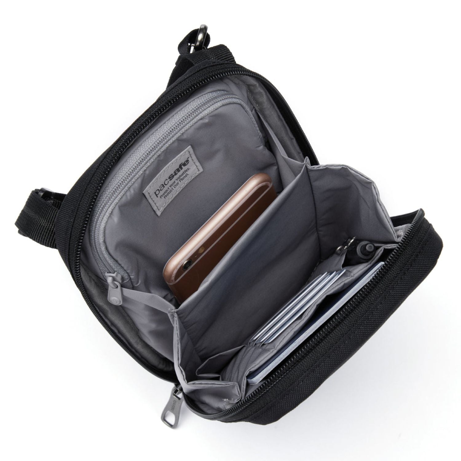 Pacsafe RFIDsafe Tech Crossbody - Jet Black