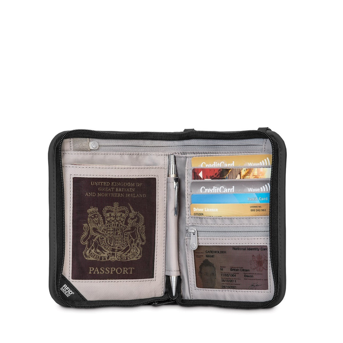 Pacsafe RFIDsafe V150 Compact Organiser (Black) – The Planet Traveller