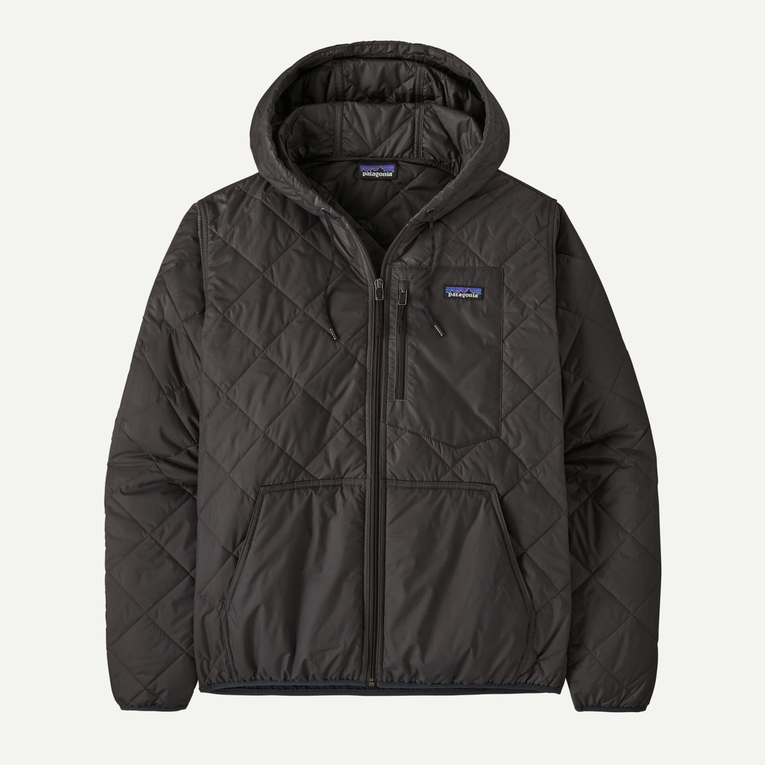 Patagonia Men's Diamond Quilted Bomber Hoody (Black W/Black) - M