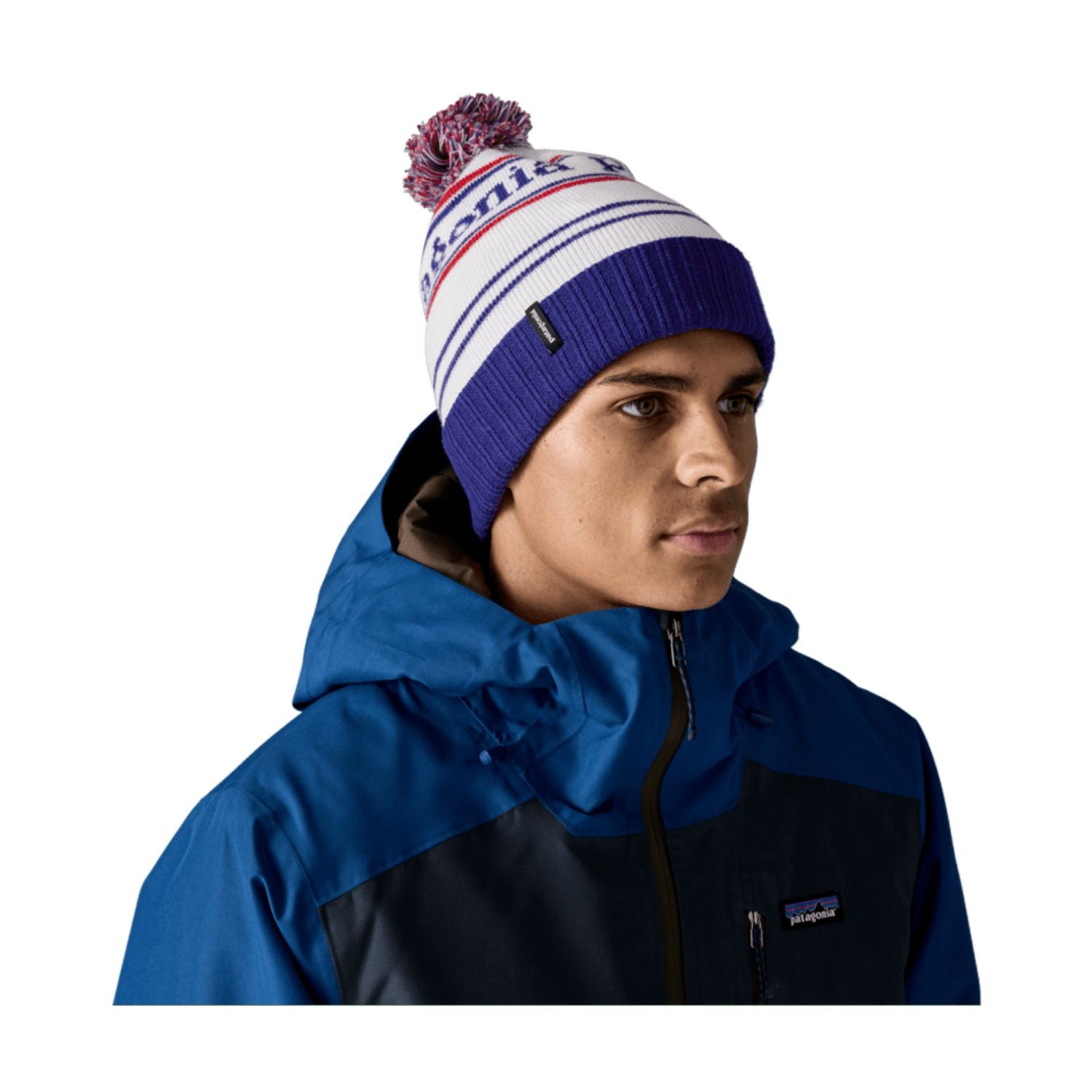 Patagonia Powder Town Beanie (Park Stripe: Viking Blue)
