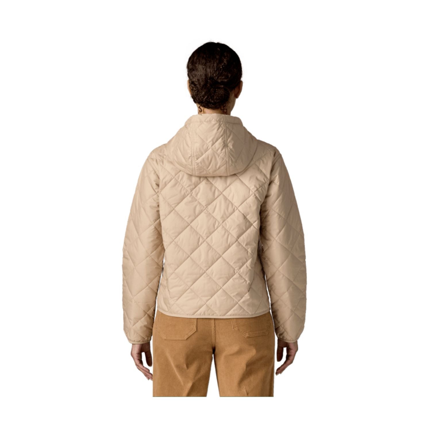 Patagonia Women's Diamond Quilted Bomber Hoody - L (Oar Tan)