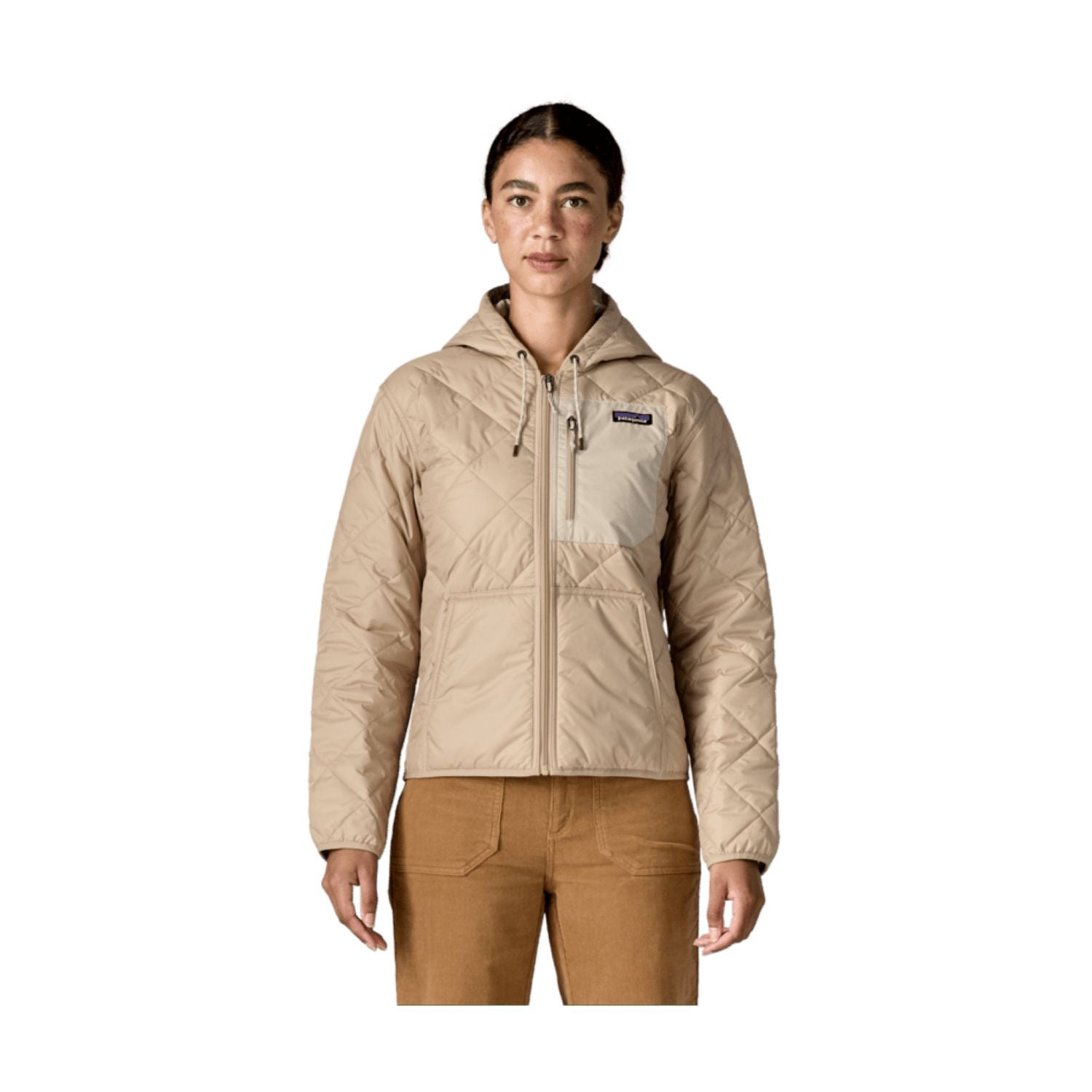 Patagonia Women's Diamond Quilted Bomber Hoody - M (Oar Tan)