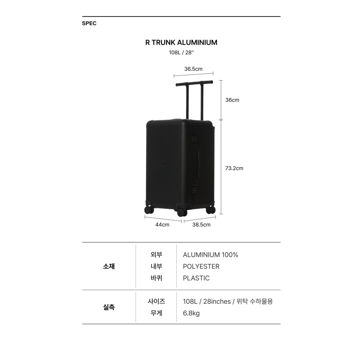 Rawrow R Trunk Alu Ep.2 108L/28'' (Stealth Black)