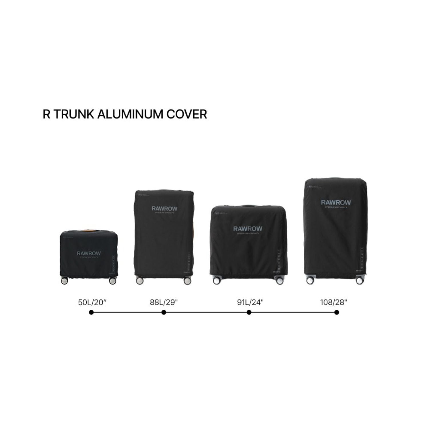 Rawrow R Trunk Aluminium Luggage Cover 811 50L/20" (Black)