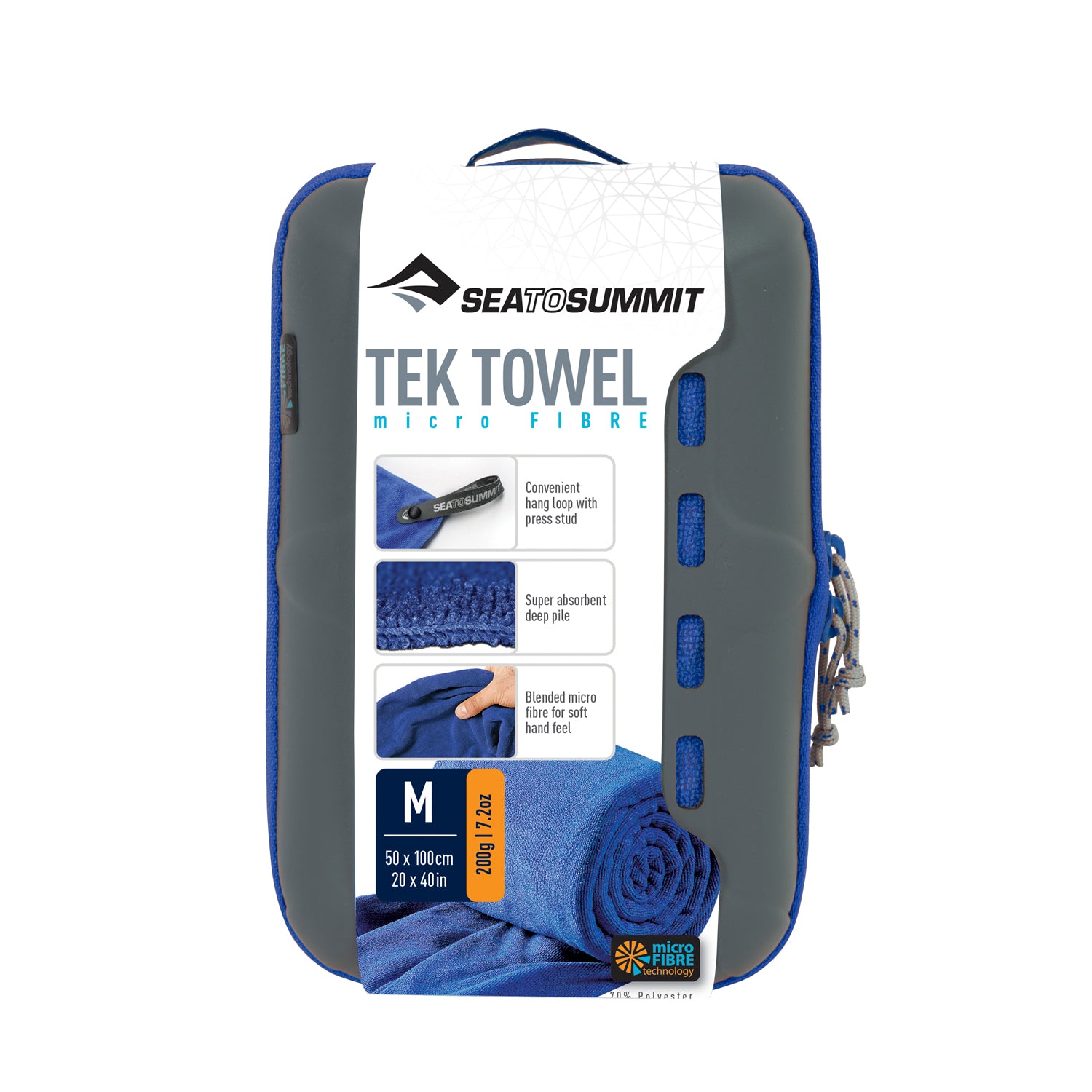 Sea To Summit Tek Towel (Medium) 50Cm X 100Cm (Cobalt Blue)