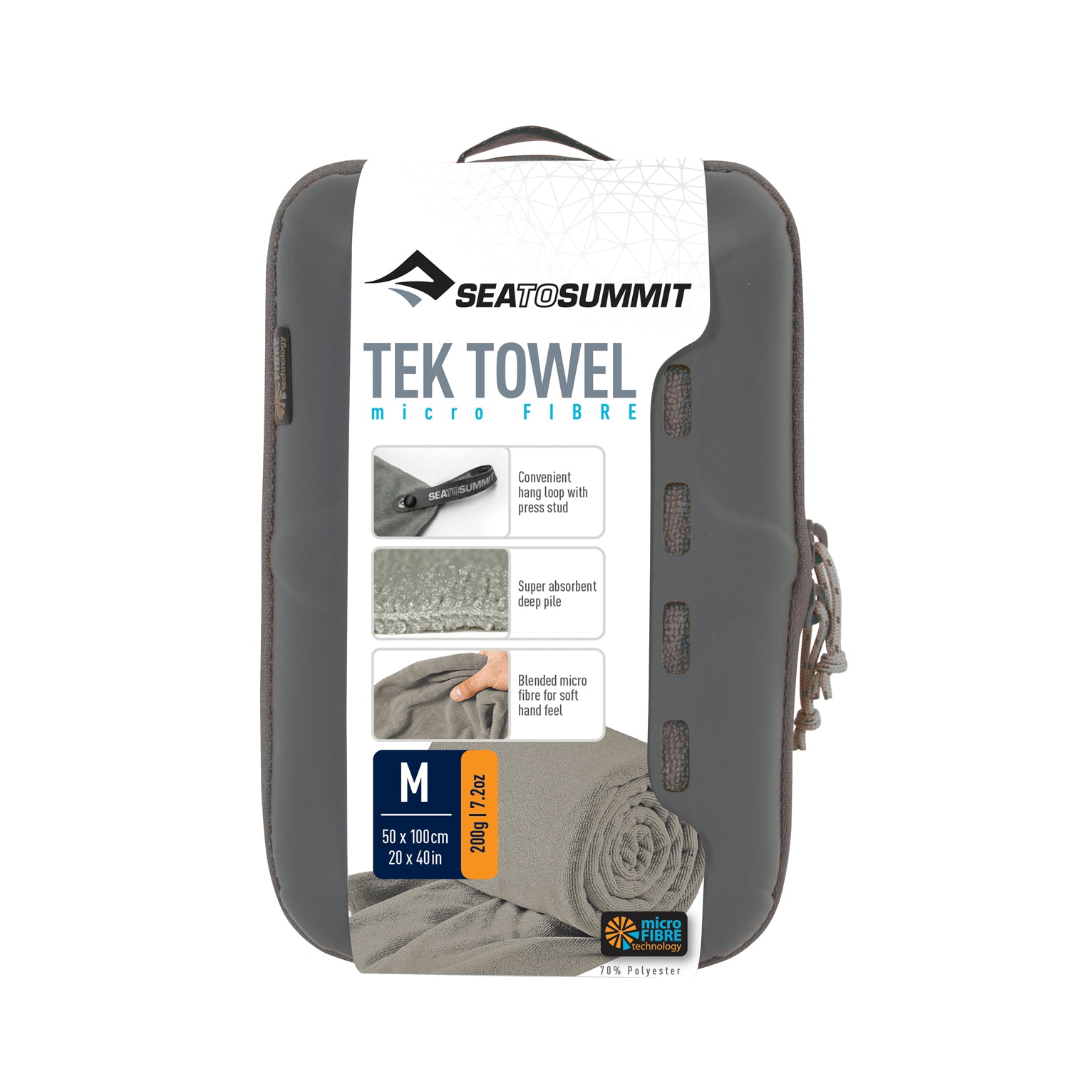 Sea To Summit Tek Towel (Medium) 50Cm X 100Cm (Grey)