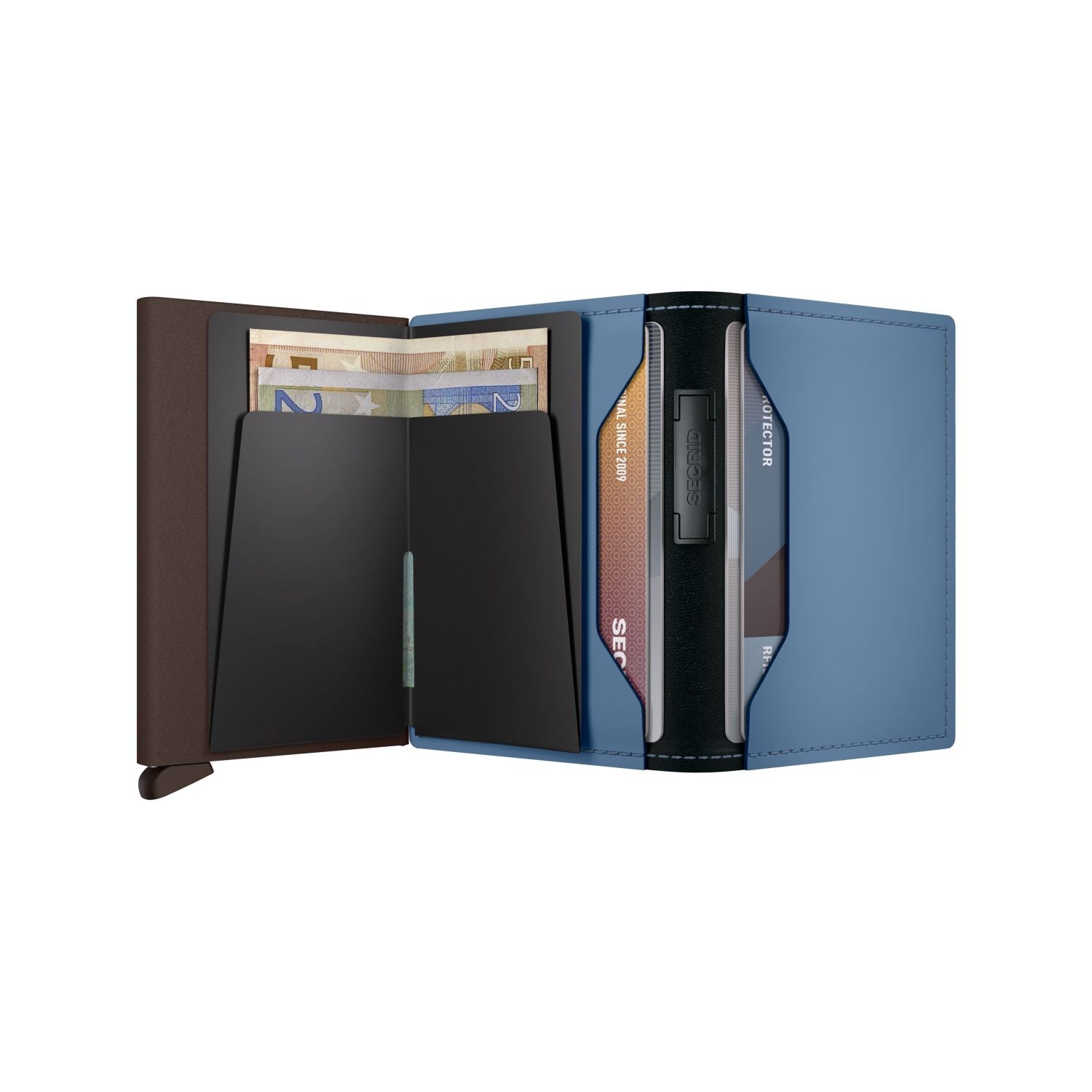 Secrid Bandwallet Matte Leather - Steel Blue Brown