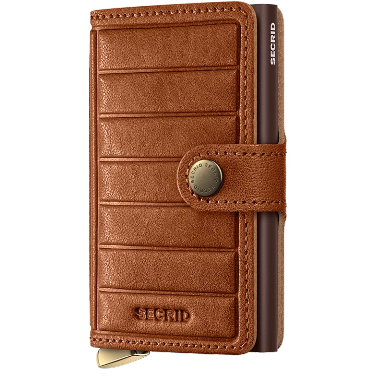 Secrid Miniwallet Premium Emboss - Line Cognac