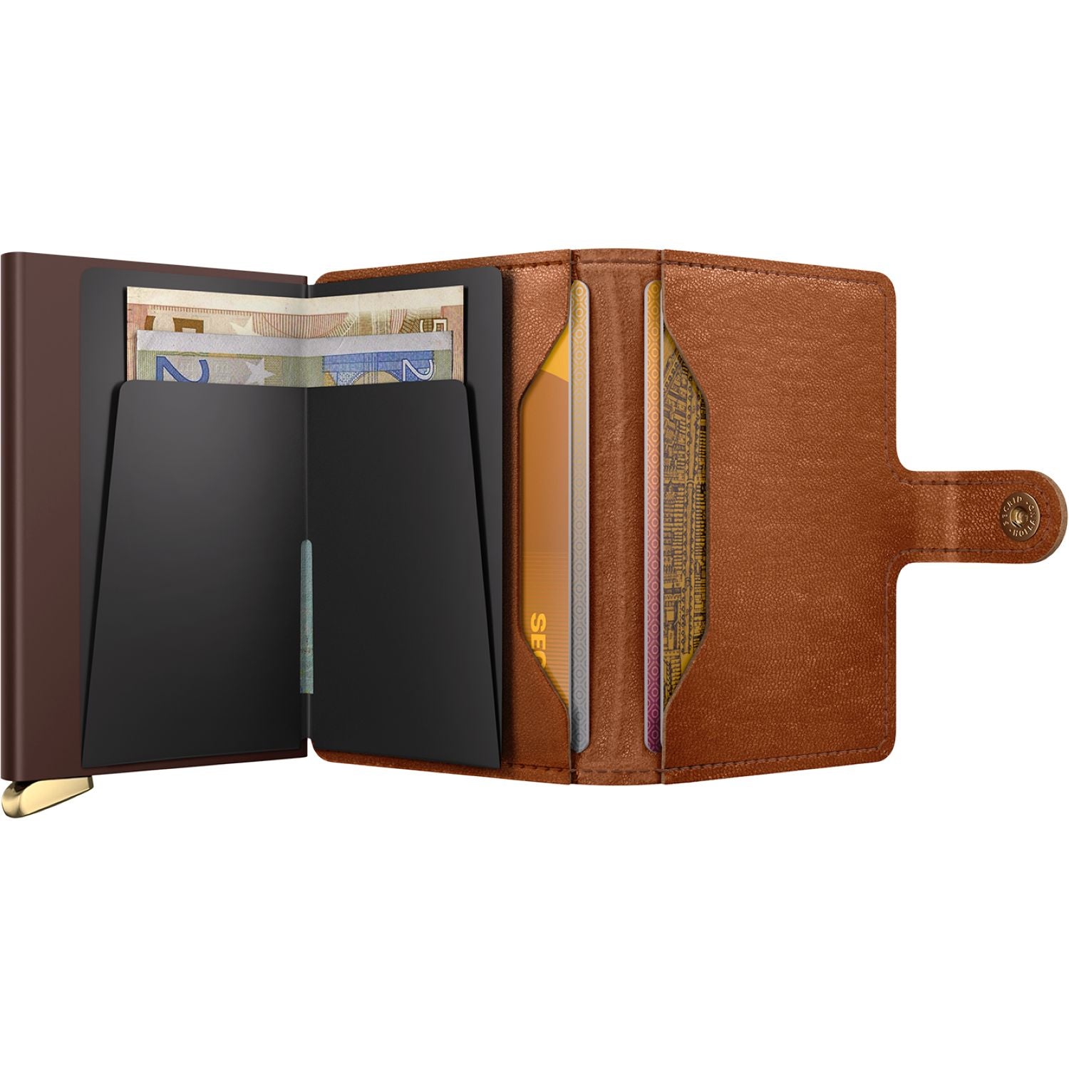 Secrid Miniwallet Premium Emboss - Line Cognac
