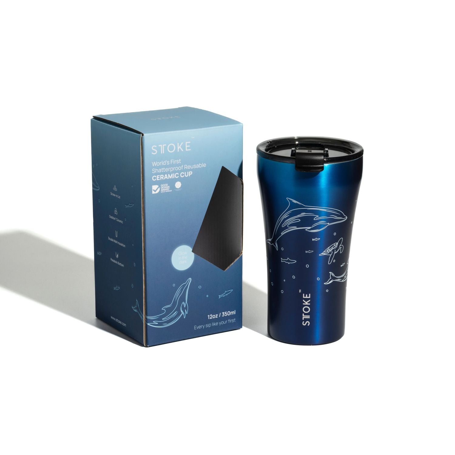 STTOKE Limited Edition Leakproof Ocean Series Insulated Cup 12oz - Dolphin