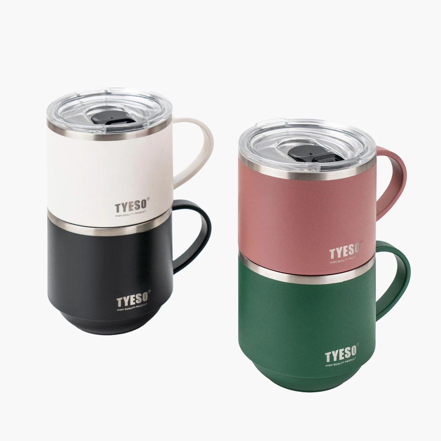 Tyeso Dock Slider Sipper Stackable S/S Vacuum Insulated Table Mug 330ml - Green