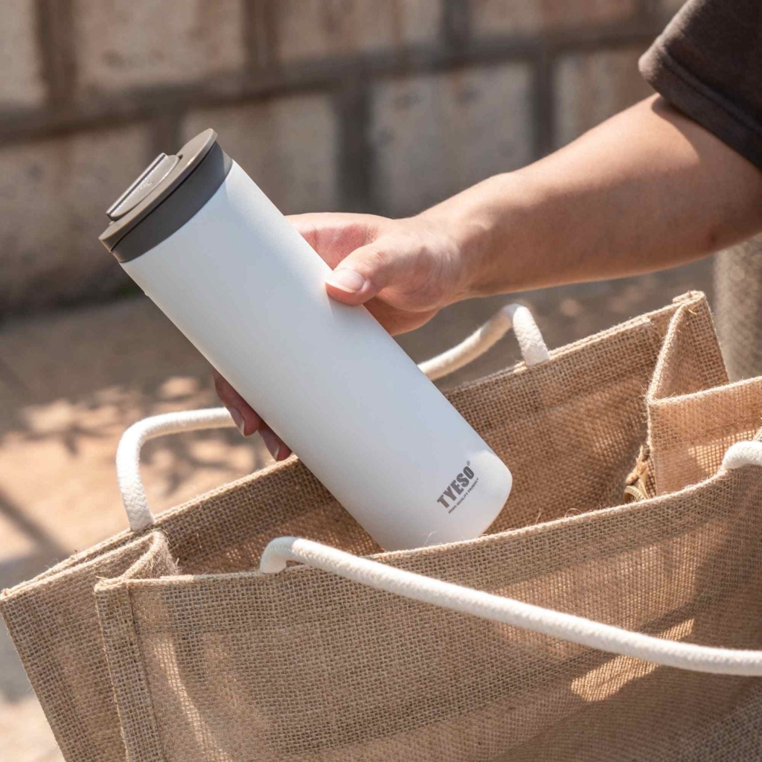 Tyeso Eon Leakproof S/S Vacuum Coffee Tumbler With Handle 360ml - Khaki