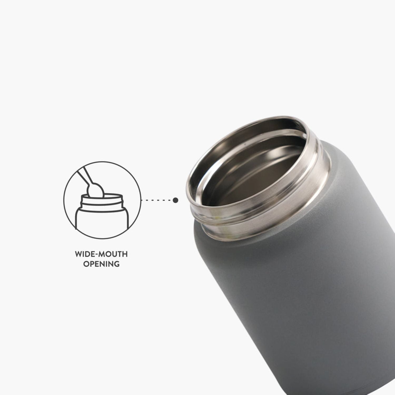 Tyeso Mellow Wide Mouth Inner S/S 316 Vacuum Insulated Food Jar 280ML - Gray