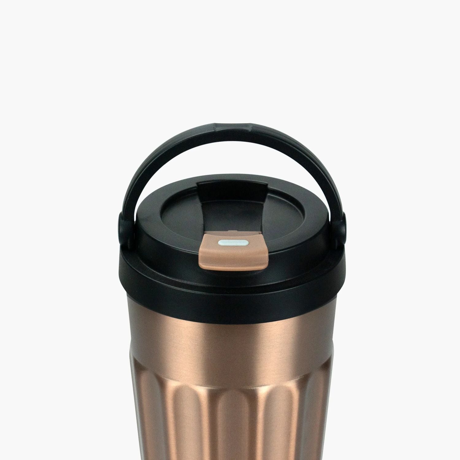 Tyeso Onyx Sipper S/S Vacuum Coffee Tumbler W Foldable Handle 400ml - Rose Gold