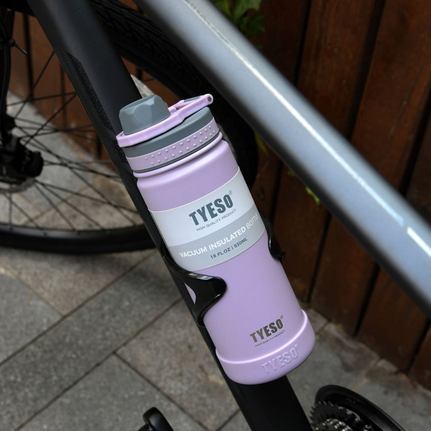 Tyeso Revive (Matte) S/S Vacuum Insulated Bottle With Handle 600ML - Purple