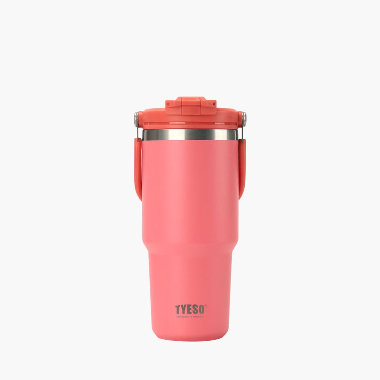 Tyeso Roam 2.0 Leakproof 2 In 1 Sip & Straw Lid S/S Vacuum Insulated Tumbler With Handle 750ML - Dark Pink